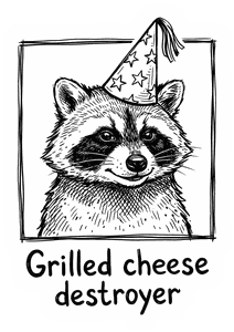 Grilled Cheese Destroyer Raccoon sticker