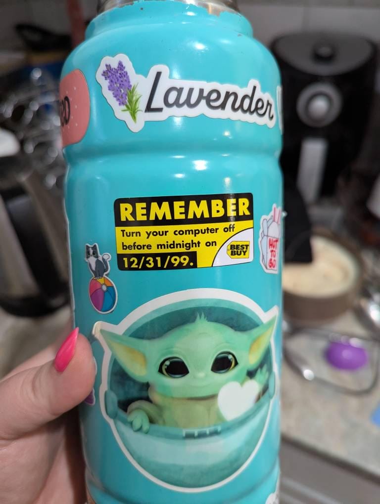 Remember Y2K Turn Off Computer Matte Vinyl Sticker - Review Photo | Sticker Lodge