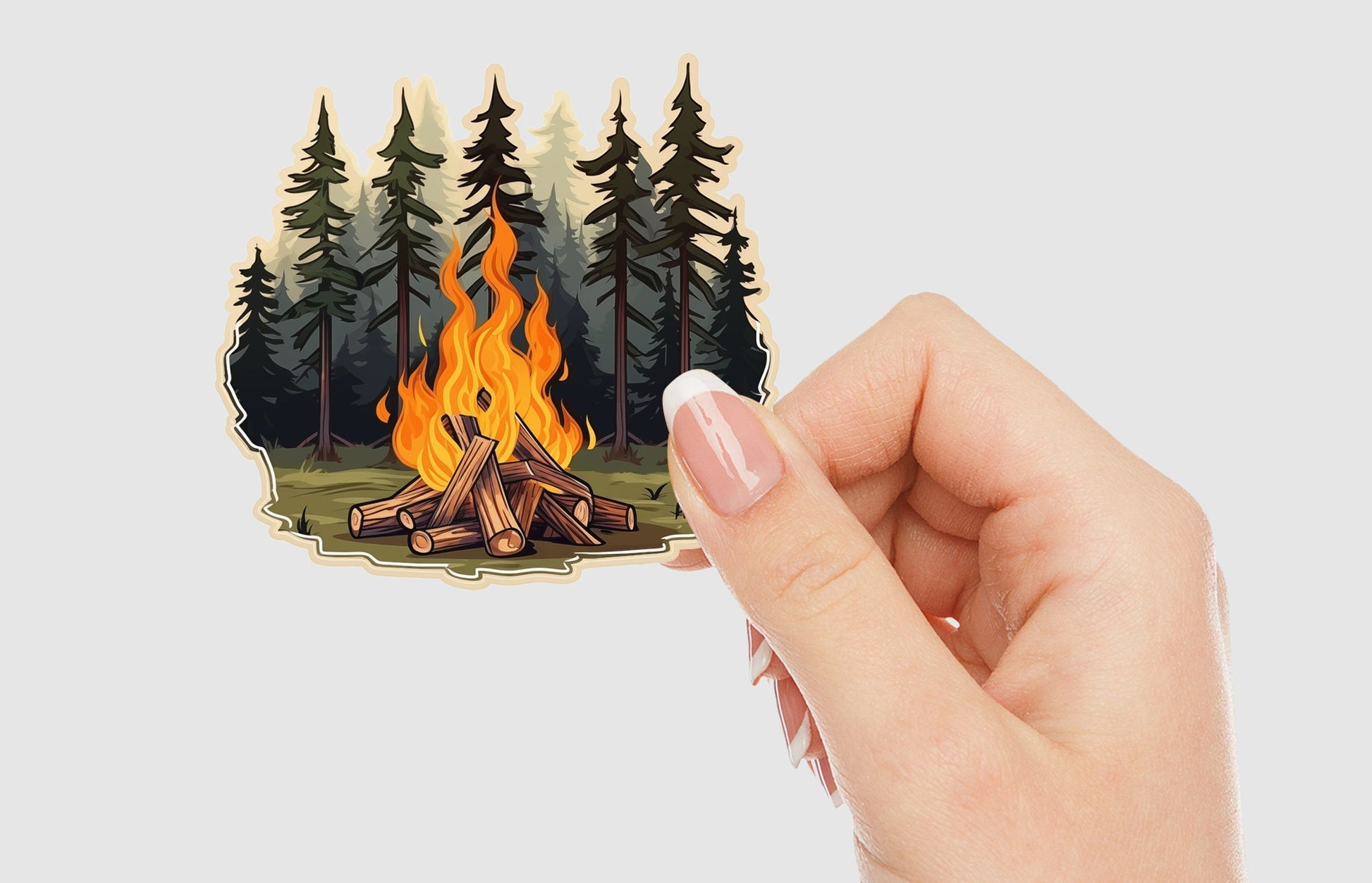 Forest Campfire Vinyl Sticker | Sticker Lodge