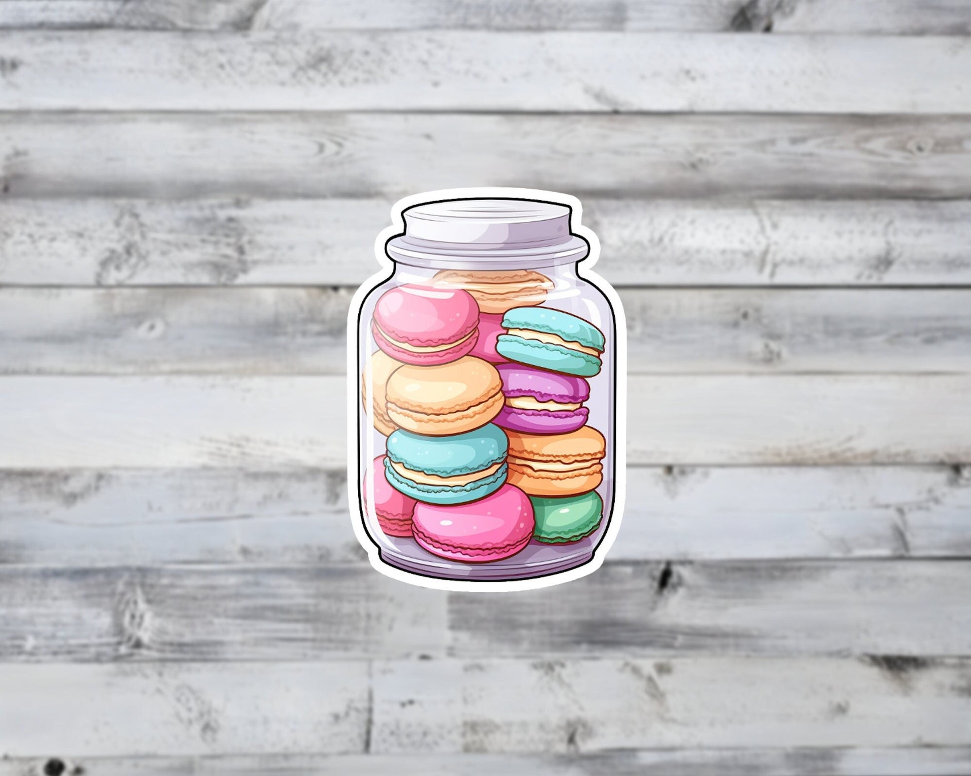 Colorful Macaron Jar Vinyl Sticker | Sticker Lodge