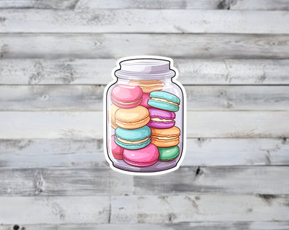 Colorful Macaron Jar Vinyl Sticker | Sticker Lodge