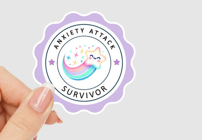 Anxiety Attack Survivor Vinyl Sticker | Sticker Lodge