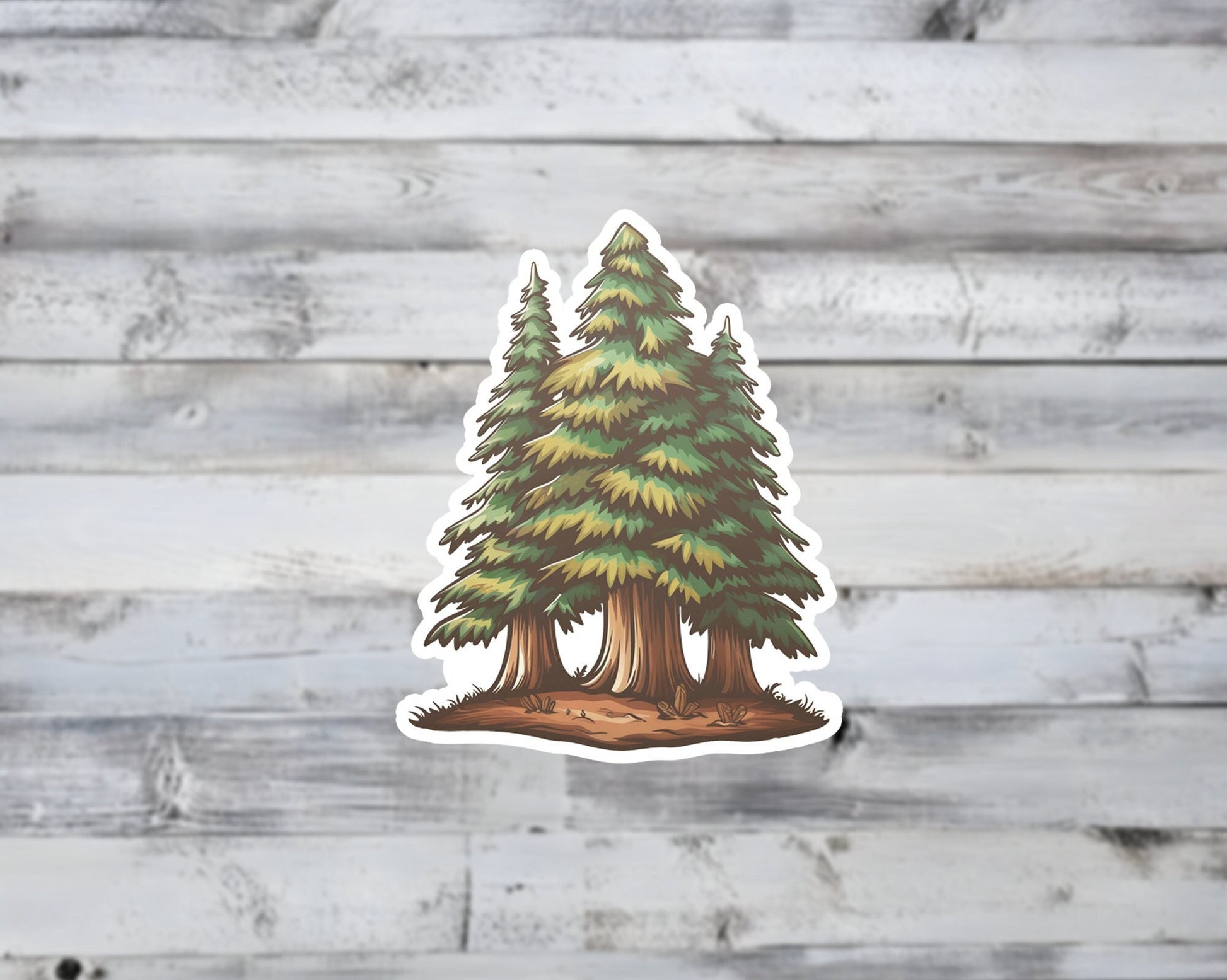 Trio of Redwood Trees Vinyl Sticker | Sticker Lodge