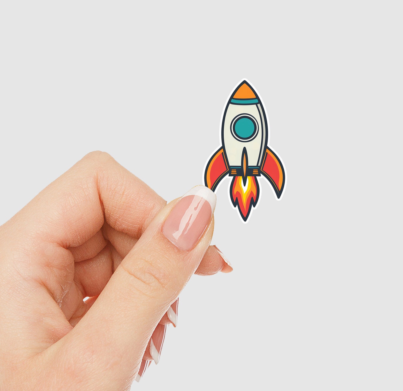Retro Rocket Vinyl Sticker | Sticker Lodge