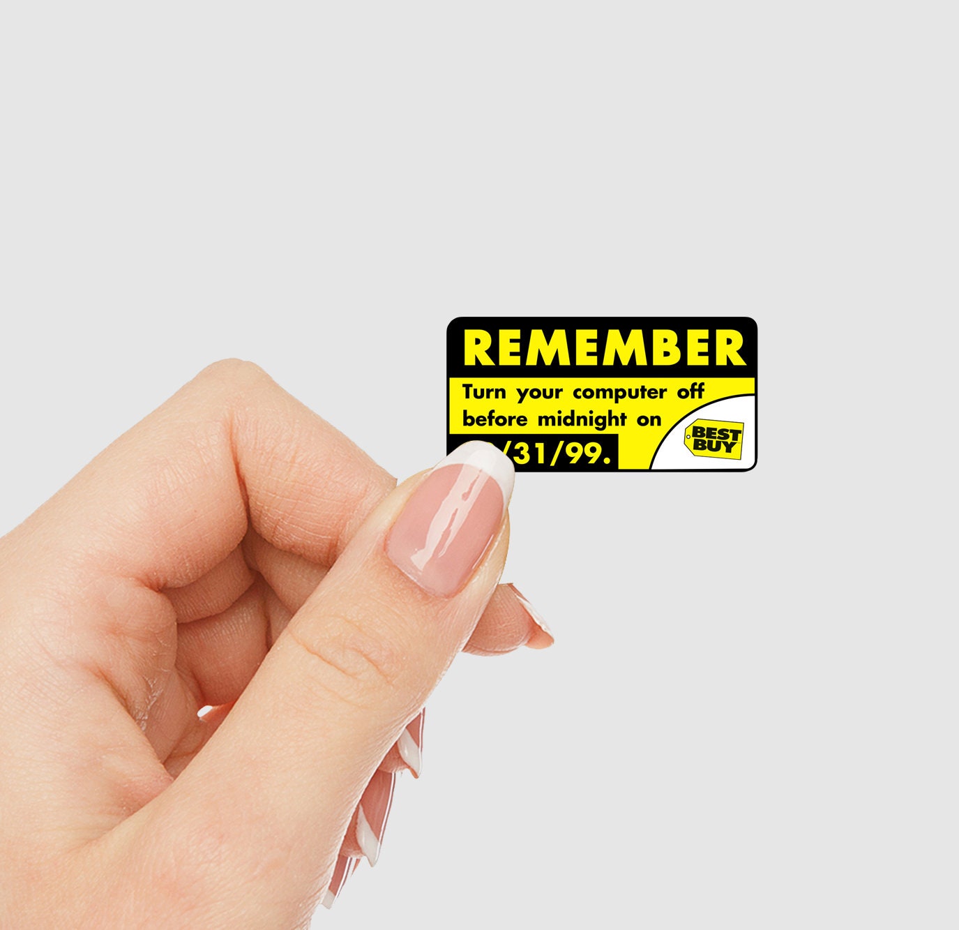 Remember Y2K Turn Off Computer Matte Vinyl Sticker | Sticker Lodge