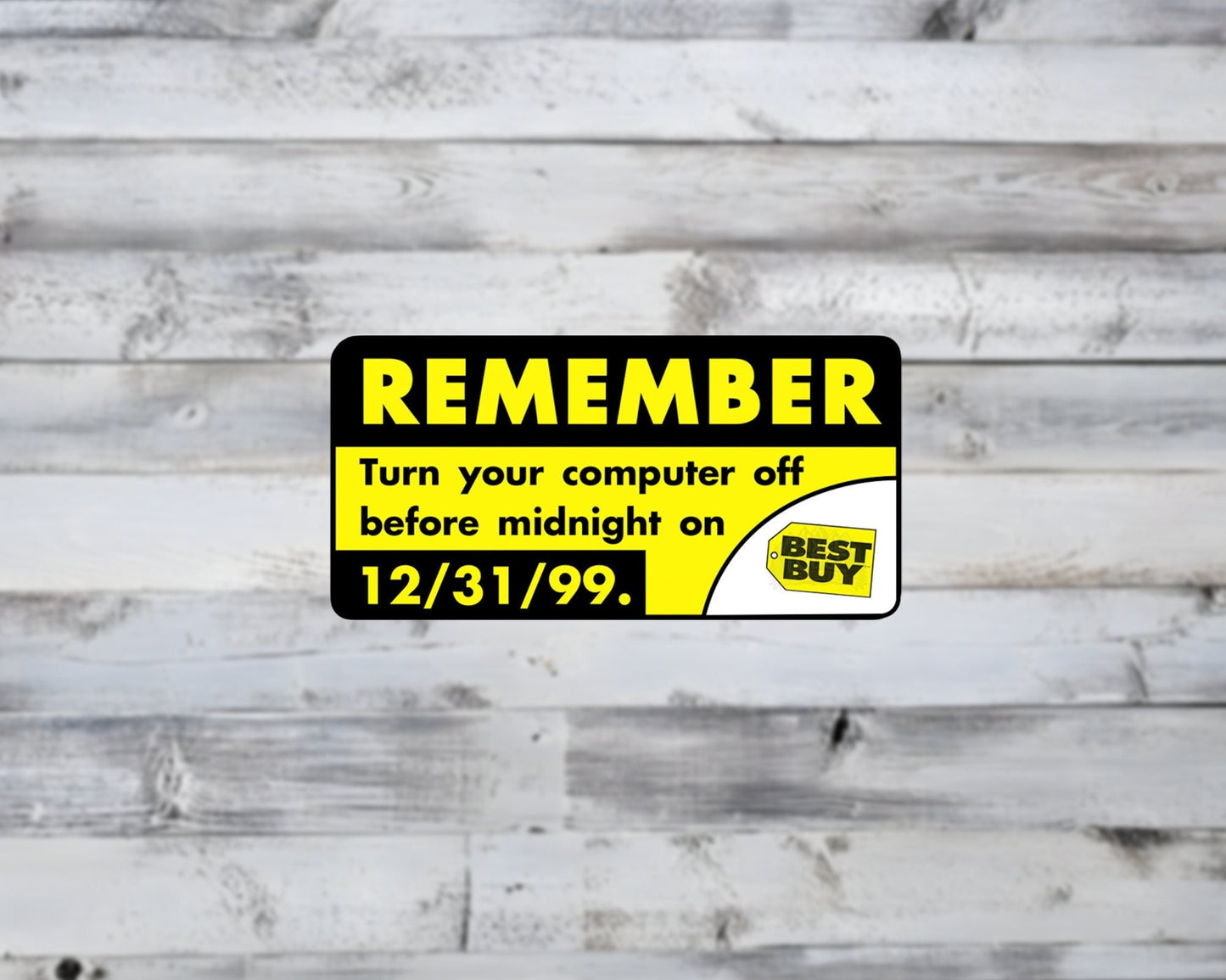 Remember Y2K Turn Off Computer Matte Vinyl Sticker | Sticker Lodge