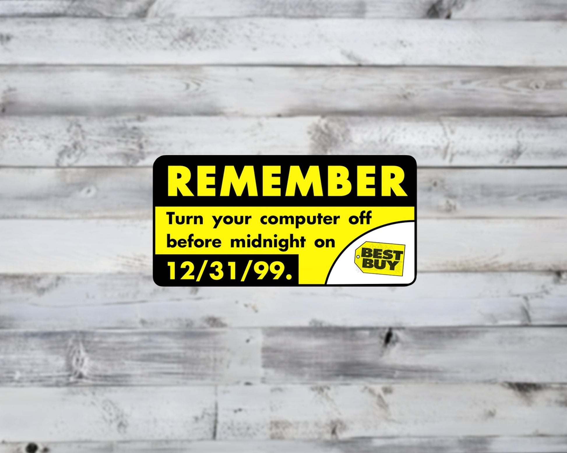 Remember Y2K Turn Off Computer Matte Vinyl Sticker | Sticker Lodge