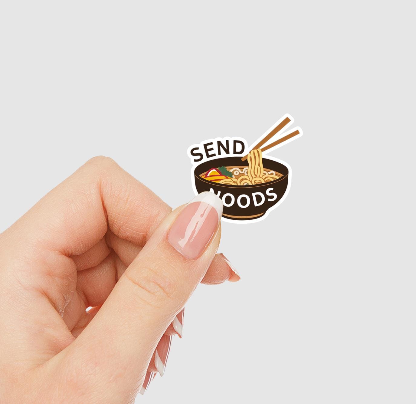 Send Noods Funny Ramen Vinyl Sticker | Sticker Lodge
