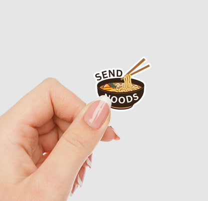 Send Noods Funny Ramen Vinyl Sticker | Sticker Lodge