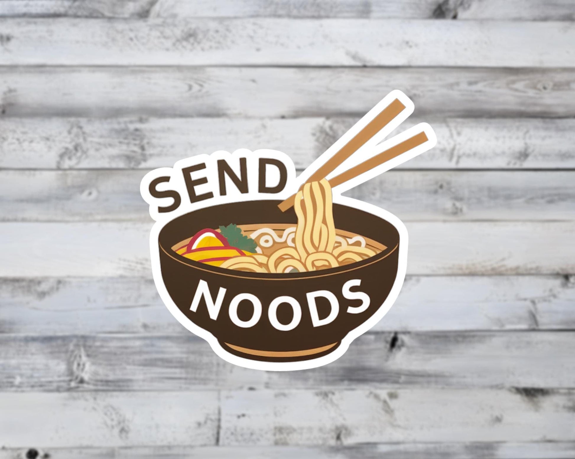Send Noods Funny Ramen Vinyl Sticker | Sticker Lodge