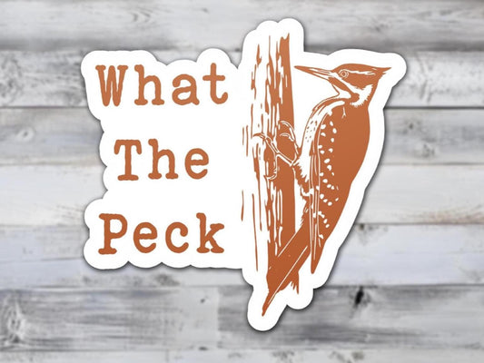 What The Peck Vinyl Sticker | Sticker Lodge