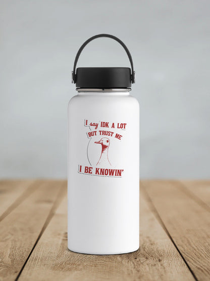 I Say IDK A Lot But Trust Me I Be Knowing Vinyl Sticker | Sticker Lodge