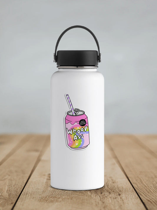 Can of Whoop Ass Vinyl Sticker | Sticker Lodge