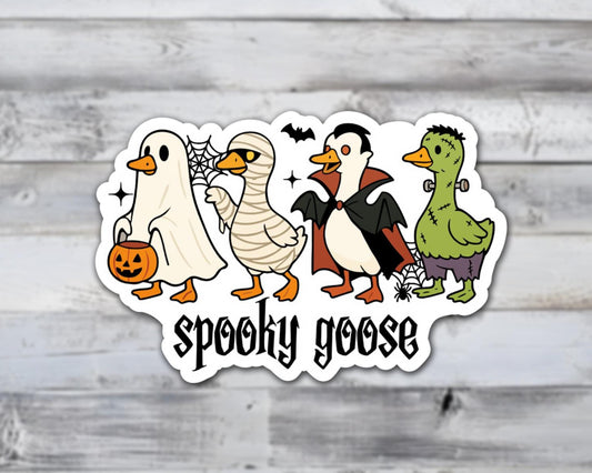 Spooky Goose Vinyl Sticker | Sticker Lodge