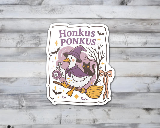 Honkus Ponkus Goose Witch Vinyl Sticker | Sticker Lodge
