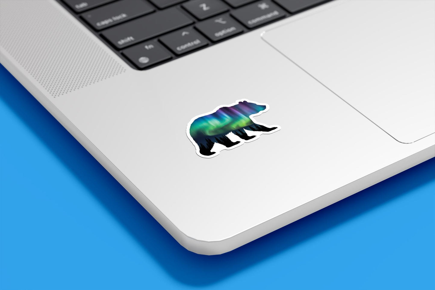 Northern Lights Bear Vinyl Sticker | Sticker Lodge