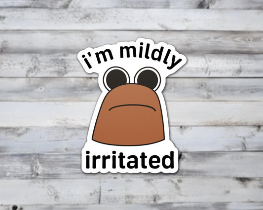 I'm Mildly Irritated Marcus The Worm Vinyl Sticker | Sticker Lodge