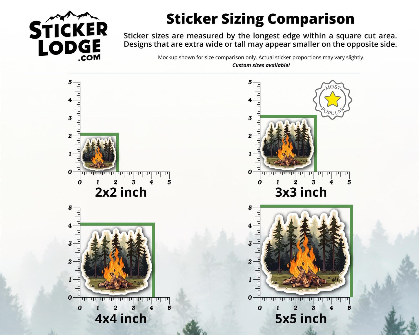 Forest Campfire Vinyl Sticker | Sticker Lodge