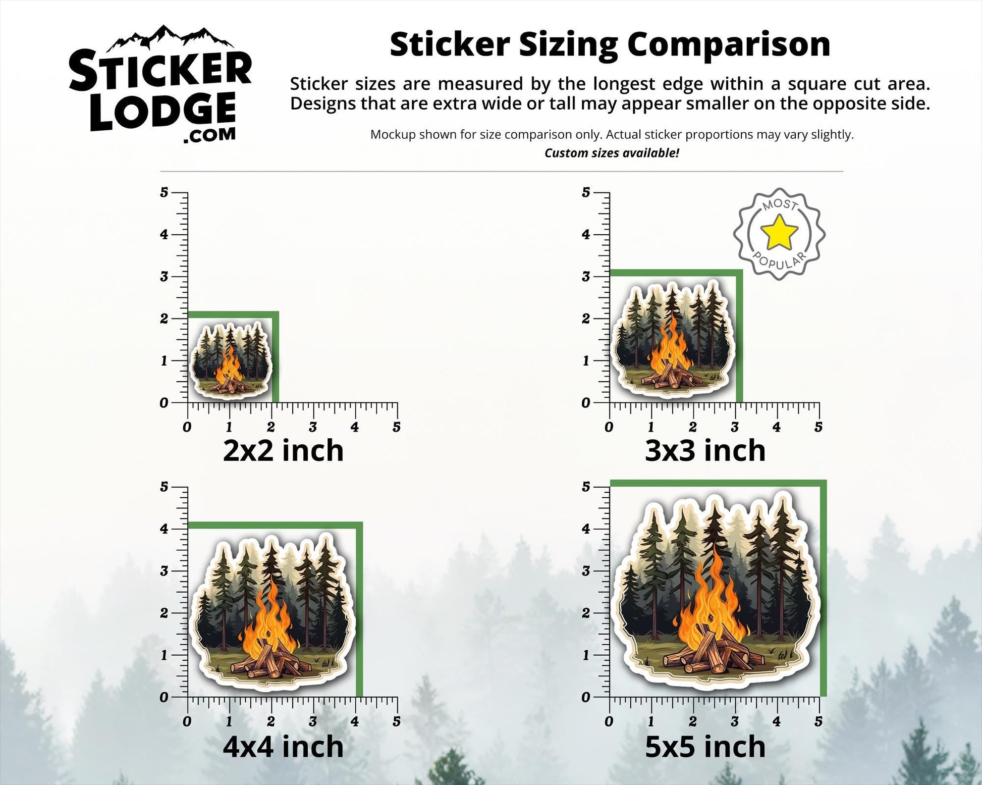 Forest Campfire Vinyl Sticker | Sticker Lodge