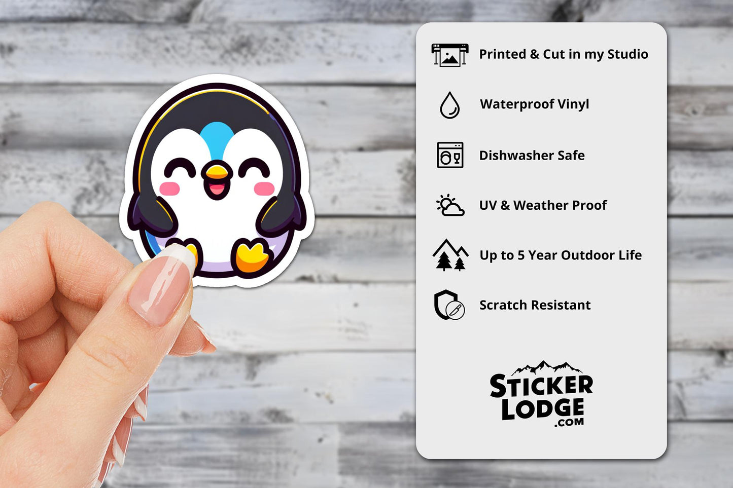 Kawaii Penguin Vinyl Sticker | Sticker Lodge