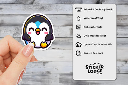 Kawaii Penguin Vinyl Sticker | Sticker Lodge