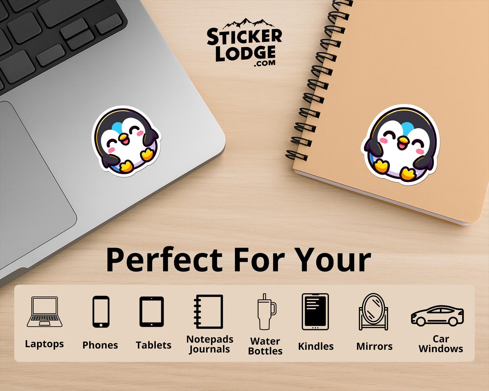 Kawaii Penguin Vinyl Sticker | Sticker Lodge