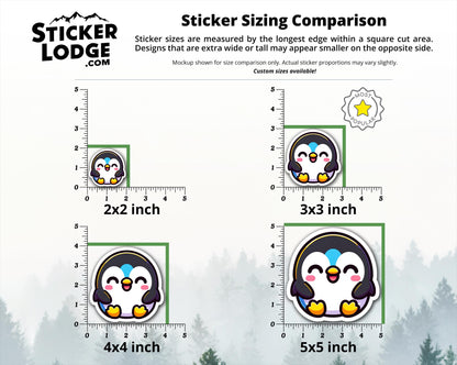 Kawaii Penguin Vinyl Sticker | Sticker Lodge