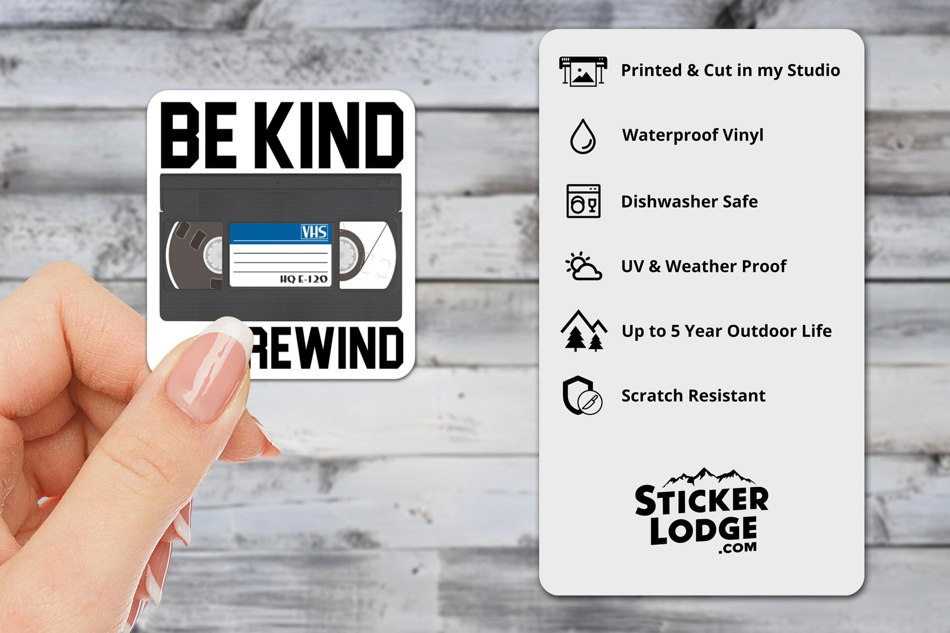 Be Kind Rewind Vinyl Sticker | Sticker Lodge