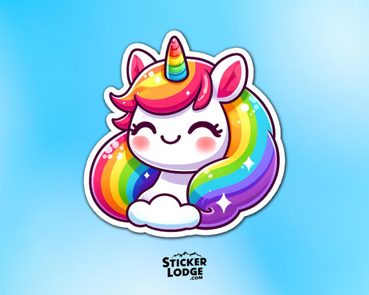 Rainbow Unicorn Vinyl Sticker | Sticker Lodge