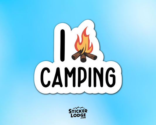 I Love Camping Vinyl Sticker | Sticker Lodge