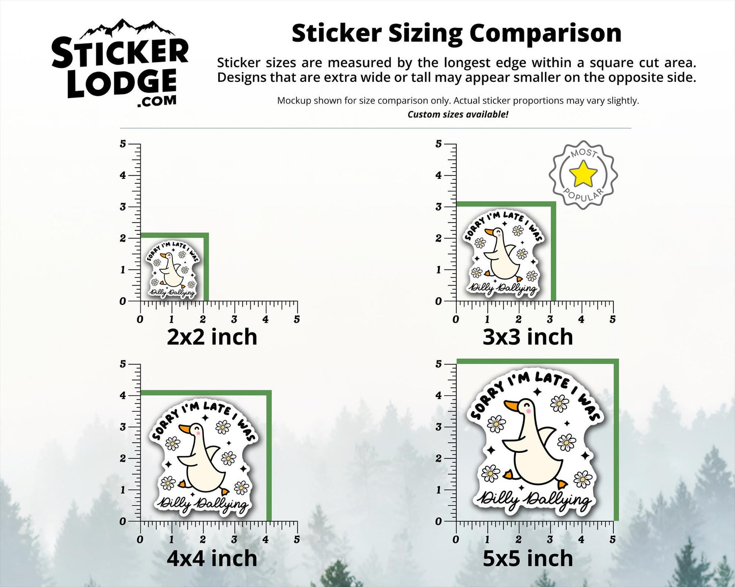 Sorry I&#39;m Late I Was Dilly Dallying Goose Vinyl Sticker | Sticker Lodge