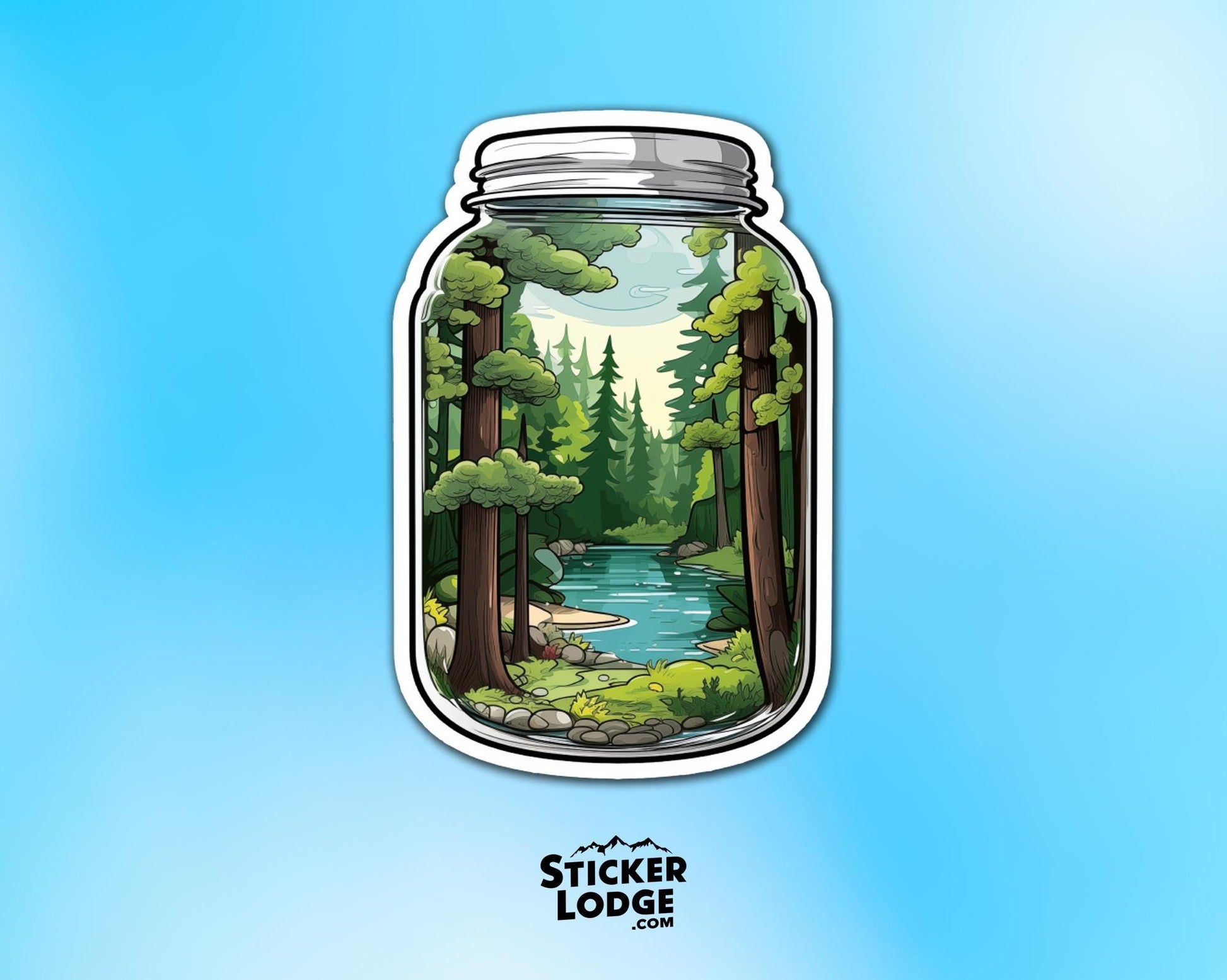 Nature in a Jar Vinyl Sticker | Sticker Lodge