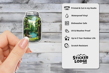 Nature in a Jar Vinyl Sticker | Sticker Lodge