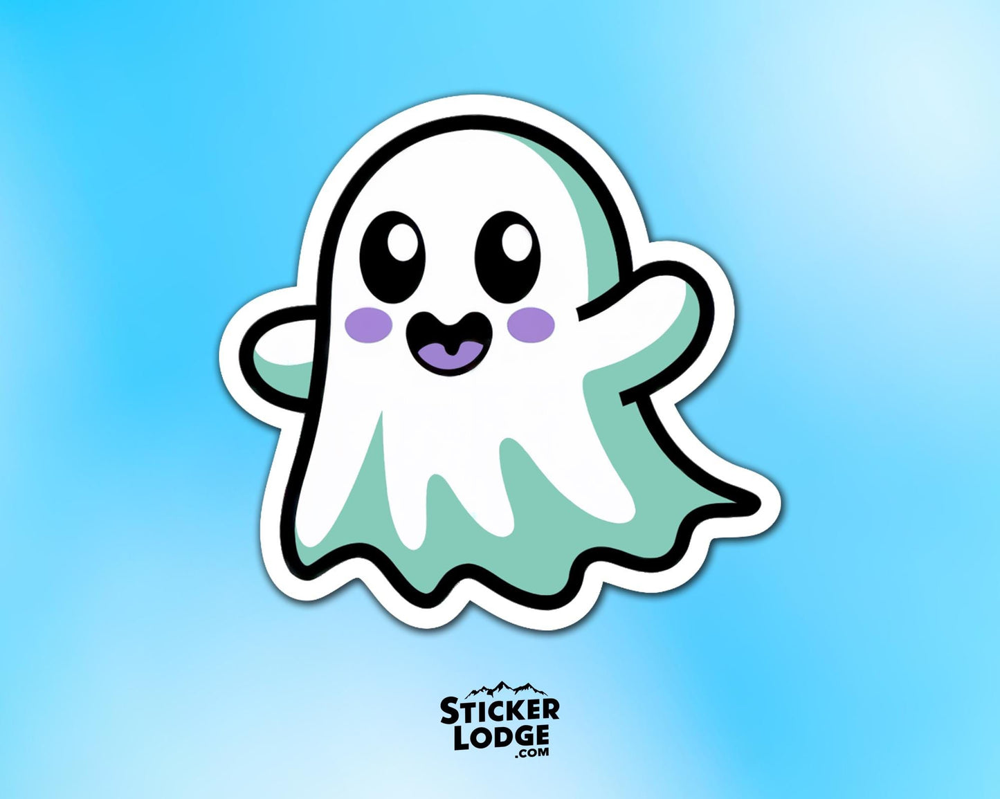 Halloween Kawaii Ghost Vinyl Sticker | Sticker Lodge