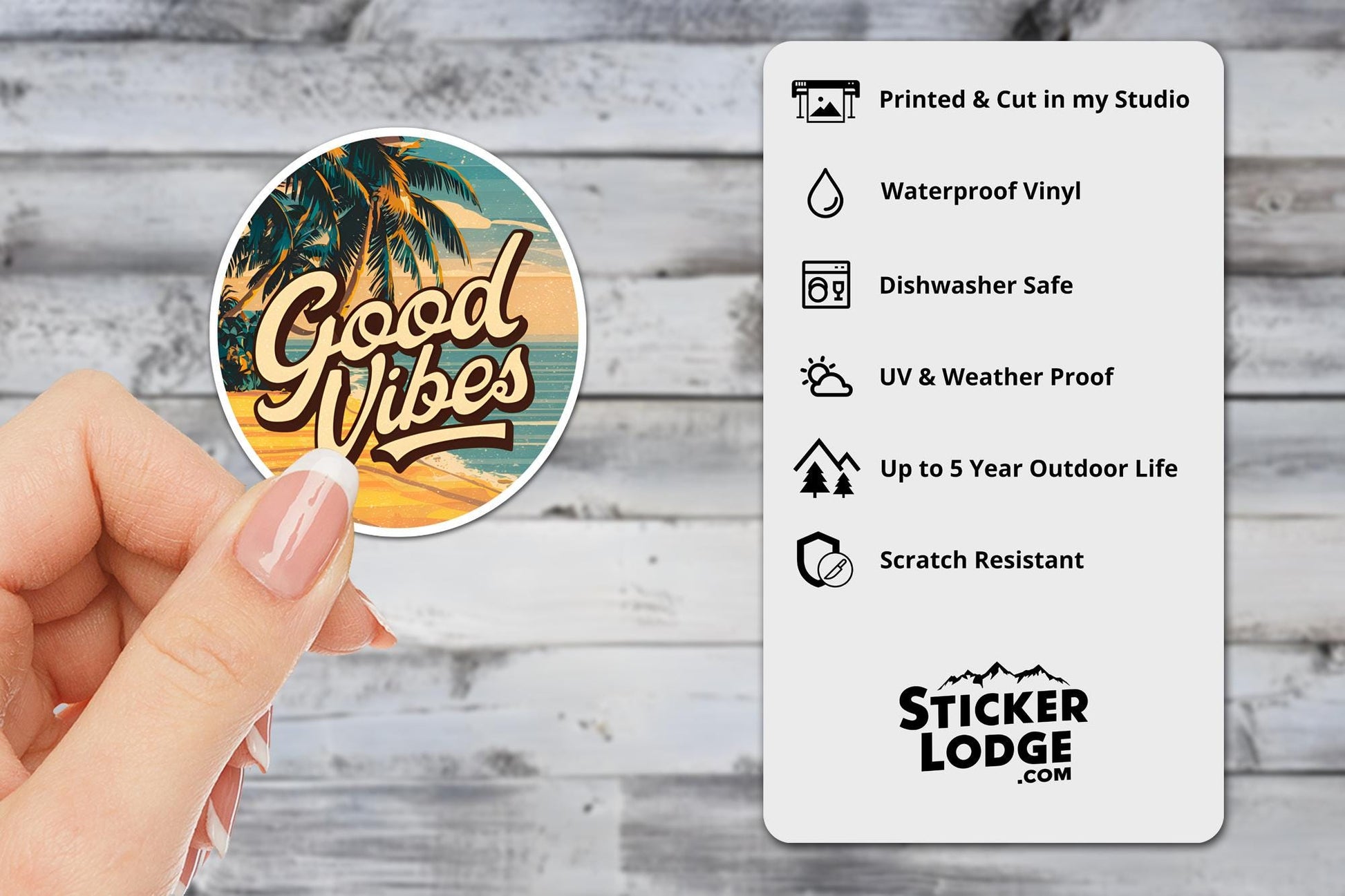Good Vibes Vinyl Sticker | Sticker Lodge