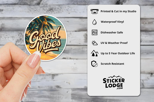 Good Vibes Vinyl Sticker | Sticker Lodge