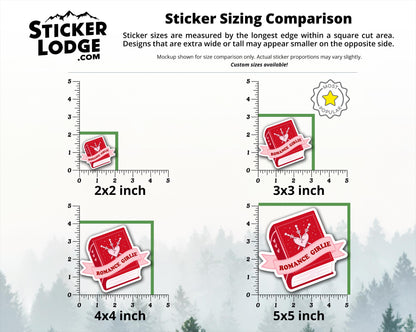 Romance Girlie Bookish Vinyl Sticker | Sticker Lodge