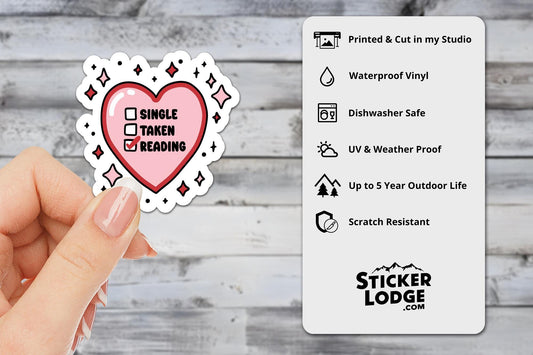 Single Taken Reading Vinyl Sticker | Sticker Lodge
