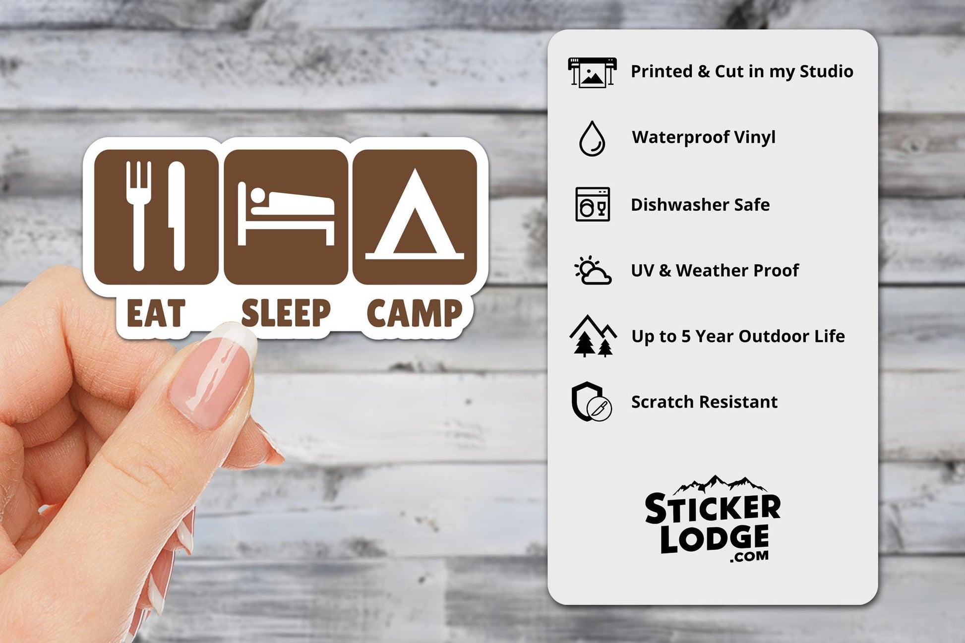 Eat Sleep Camp National Parks Vinyl Sticker | Sticker Lodge