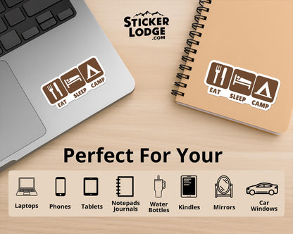 Eat Sleep Camp National Parks Vinyl Sticker | Sticker Lodge