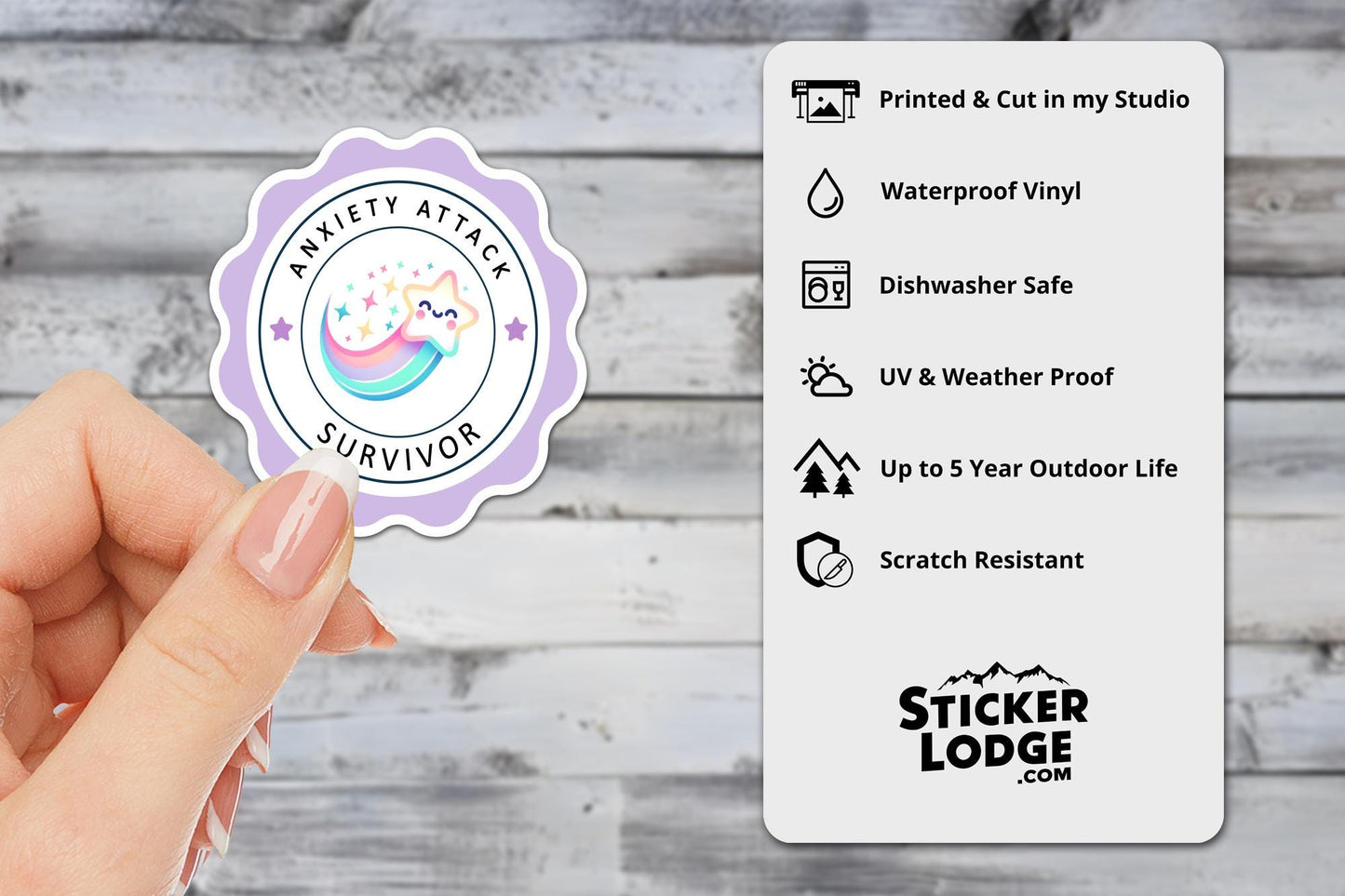 Anxiety Attack Survivor Vinyl Sticker | Sticker Lodge