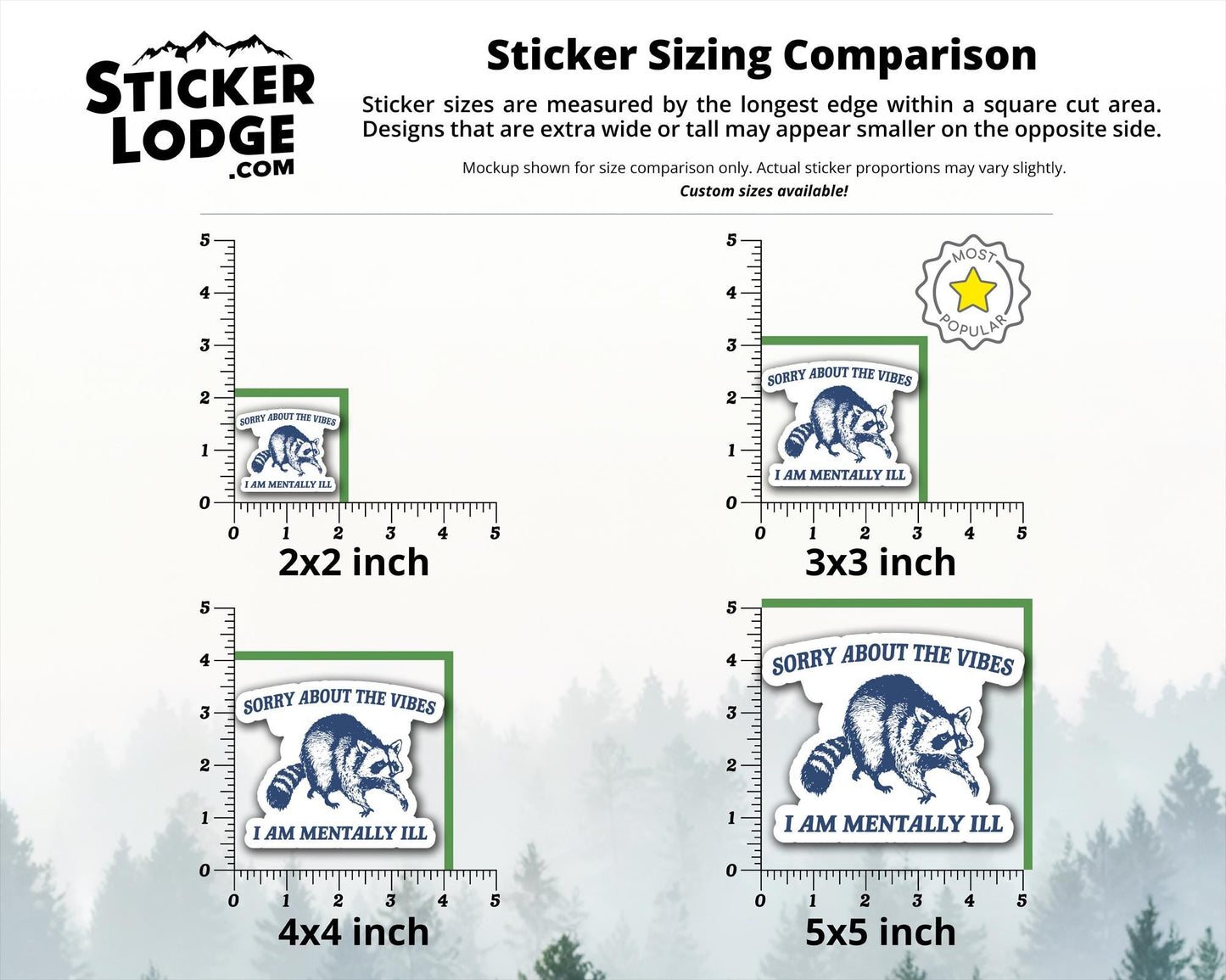 Sorry About The Vibes I Am Mentally Ill Vinyl Sticker | Sticker Lodge