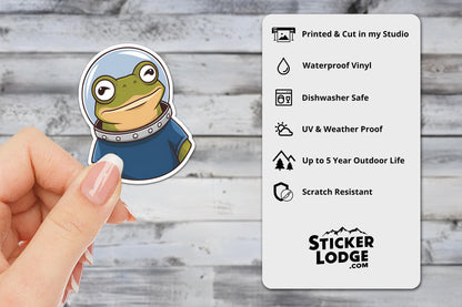 Astronaut Frog Vinyl Sticker | Sticker Lodge