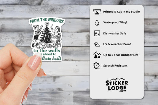 Deck The Halls Vinyl Sticker | Sticker Lodge