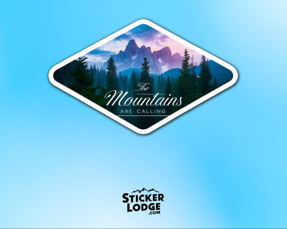 The Mountains Are Calling Vinyl Sticker | Sticker Lodge