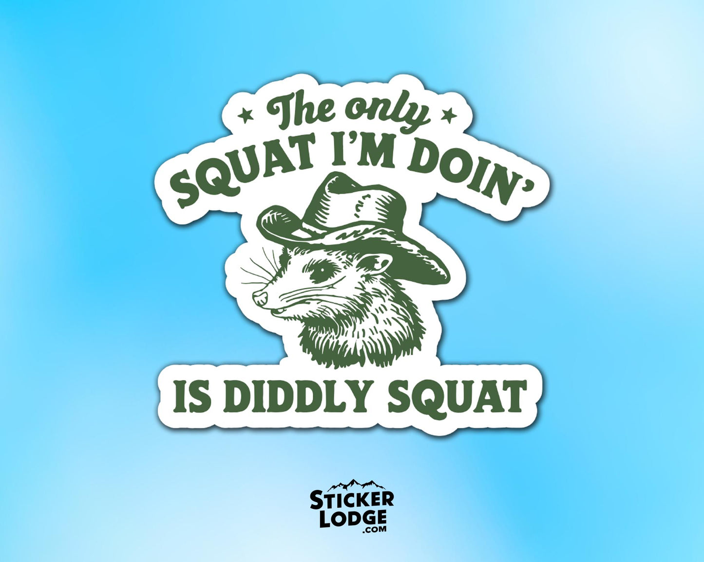 The Only Squat I'm Doing Is Diddly Squat Vinyl Sticker | Sticker Lodge