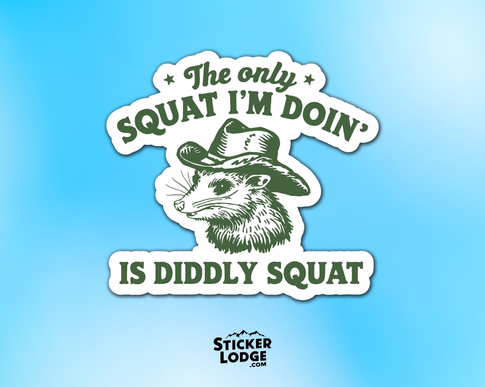The Only Squat I'm Doing Is Diddly Squat Vinyl Sticker | Sticker Lodge
