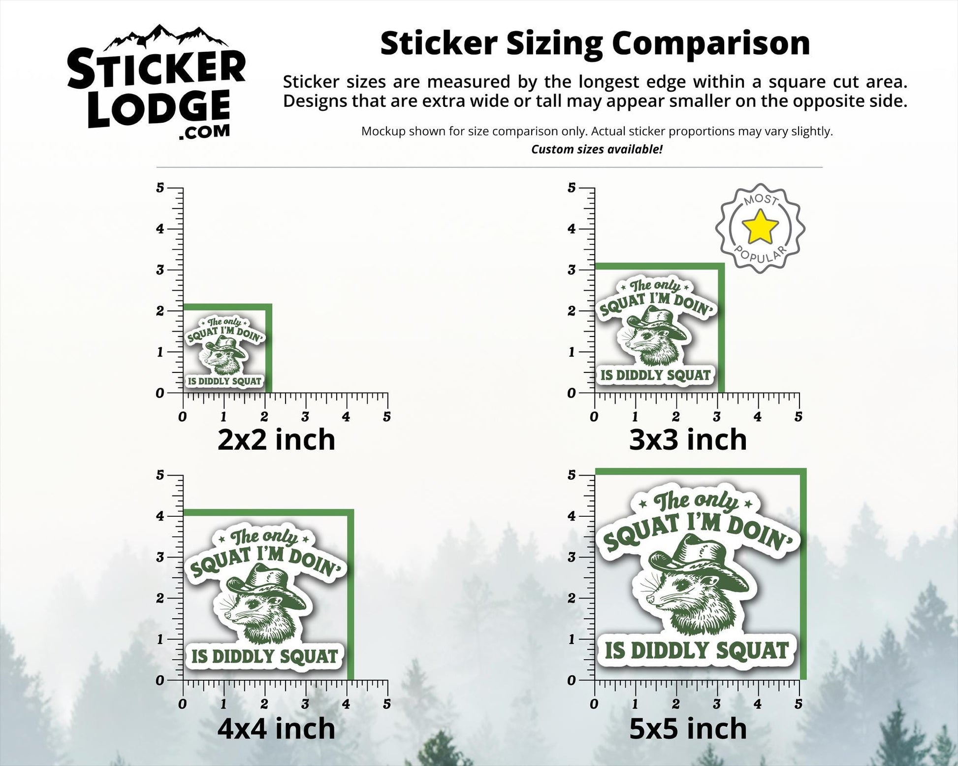 The Only Squat I'm Doing Is Diddly Squat Vinyl Sticker | Sticker Lodge