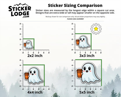 Ghost Pumpkin Spice Latte Vinyl Sticker | Sticker Lodge