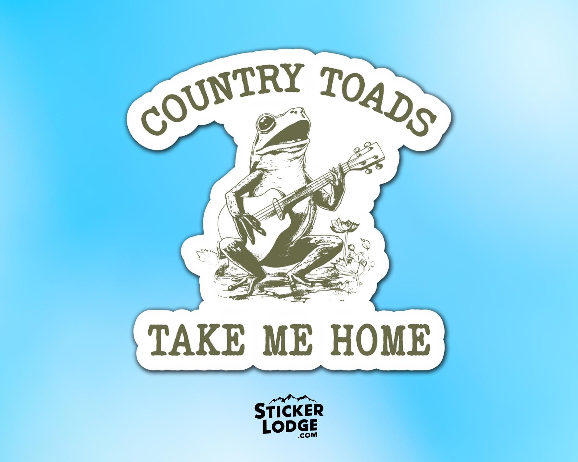 Country Toads Take Me Home Vinyl Sticker | Sticker Lodge